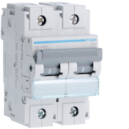 HAGER HLF280S 80A 2P T/C 10KA MCB