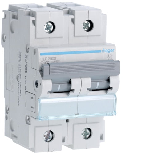 HAGER HLF290 100A 2P T/C 10KA MCB