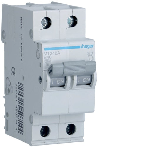 HAGER MT240 40A 2P T/B 6KA MCB