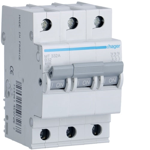 HAGER MT306 6A 3P T/B 6KA MCB