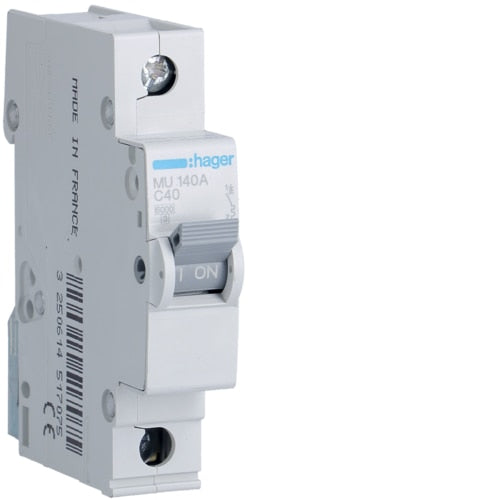 HAGER MU140 40A 1P T/C 6KA MCB