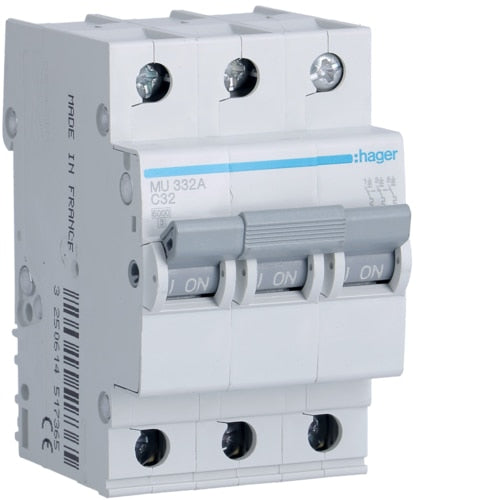 HAGER MU332 32A 3P T/C 6KA MCB