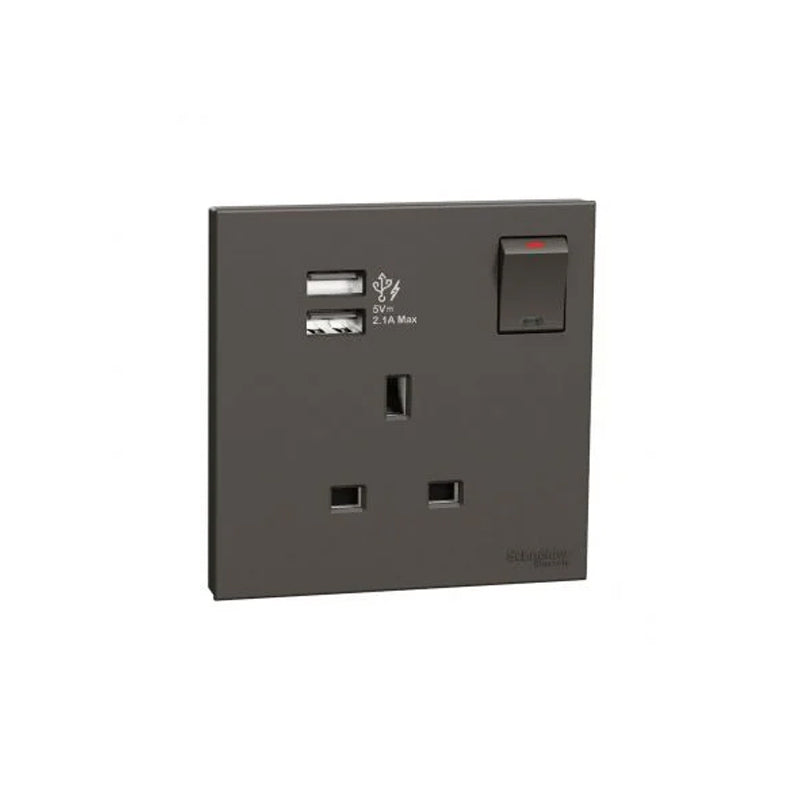 SCHNEIDER E8715USBR-DG 1X13A SSO WITH 2.1A 2 PORT USB