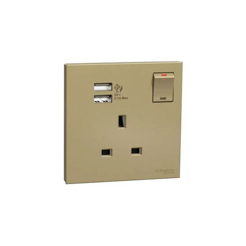 SCHNEIDER E8715USBR-WG 1X13A SSO WITH 2.1A 2 PORT USB