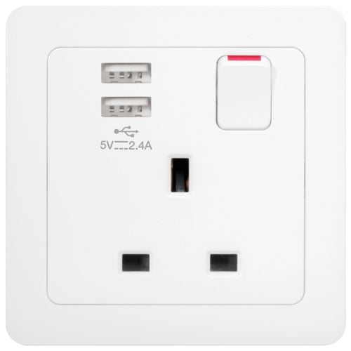 HAGER INSPIRE WGCS113SUSB 1X13A SSO+ 2 X USB CHARGERS