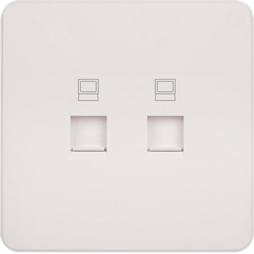 HAGER DREAM WGDT2RJ6 2MOD RJ45 CAT6 OUTLET