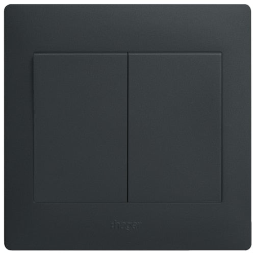 HAGER MUSE WGML121KB 2G 1W SWITCH KNIGHT BLACK