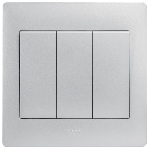 HAGER MUSE WGML132AS 3G 2W SWITCH AURORA SILVER