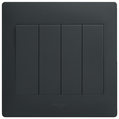 HAGER MUSE WGML141KB 4G 1W SWITCH KNIGHT BLACK