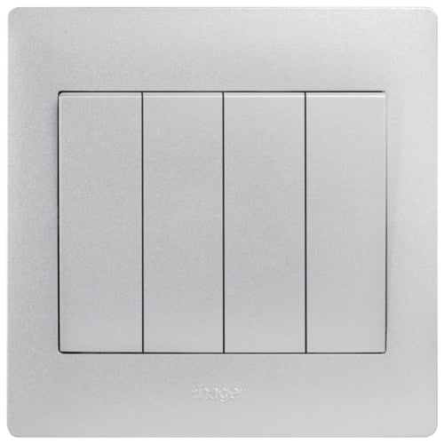 HAGER MUSE WGML142AS 4G 2W SWITCH AURORA SILVER