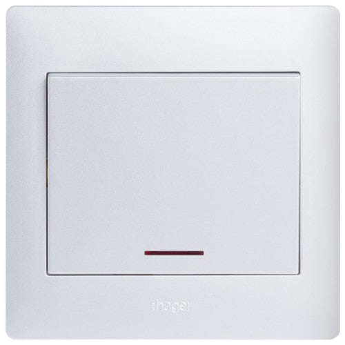HAGER MUSE WGML2D1N 1G DP SWITCH W/ LED