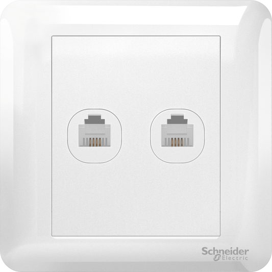 SCHNEIDER A3G32RJ4 2GANG TEL SOCKET