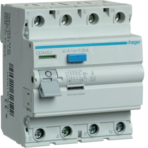 HAGER CE440B 40A 4P 100MA RCD