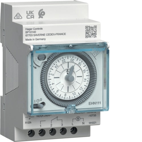 HAGER EHN111 24HRS TIME SWITCH WITH RESERVE