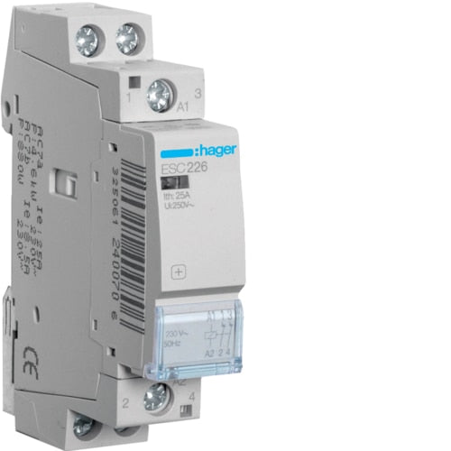 HAGER ESC226 CONTACTOR 25A, 2NC, 230V