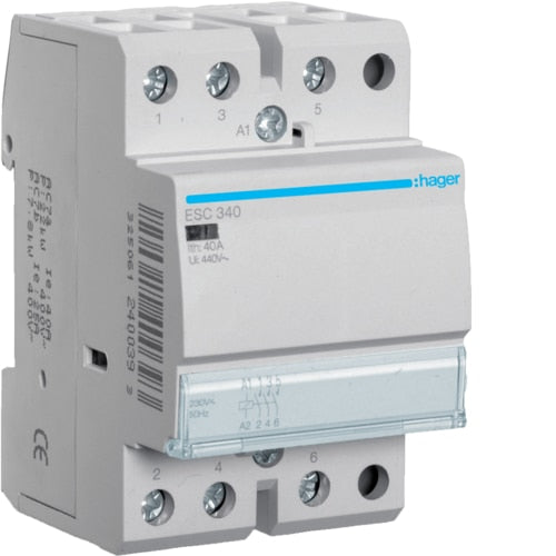 HAGER ESC340 40A 3NO CONTACTOR