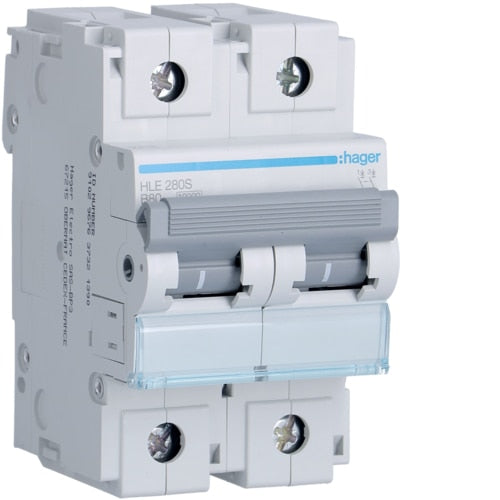 HAGER HLE280  80A 2P T/B 10KA MCB
