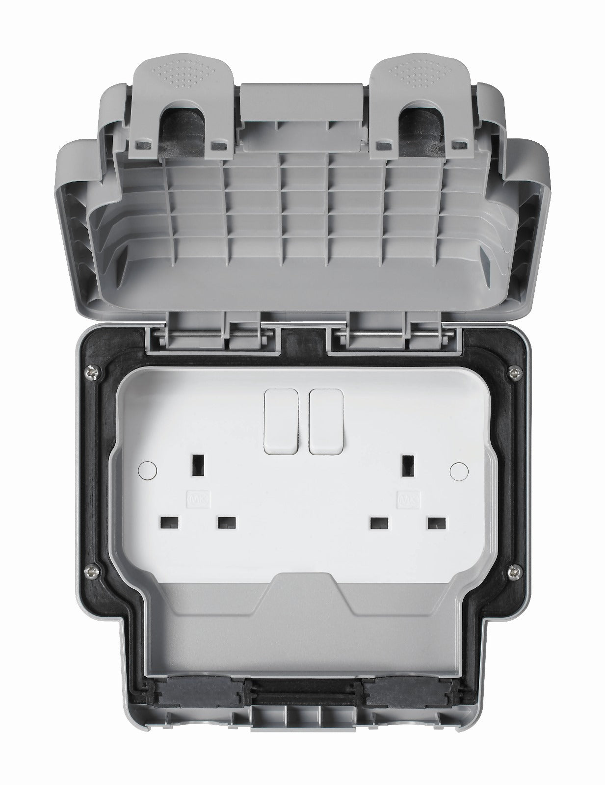 MK K-56482GRY 2X13A WEATHER PROOF SWITCHSOCKET
