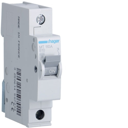HAGER MT110 10A 1P T/B 6KA MCB