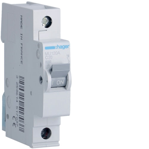 HAGER MU120 20A 1P T/C 6KA MCB
