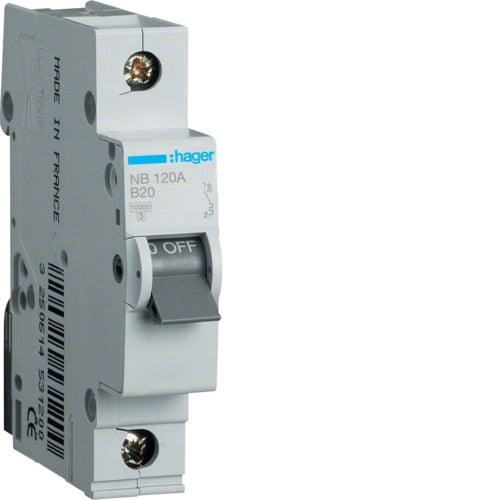 HAGER NB140 40A 1P T/B 10KA MCB