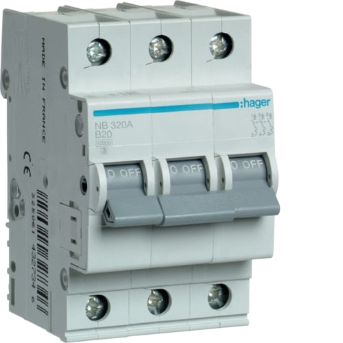 HAGER NB350 50A 3P T/B 10KA MCB
