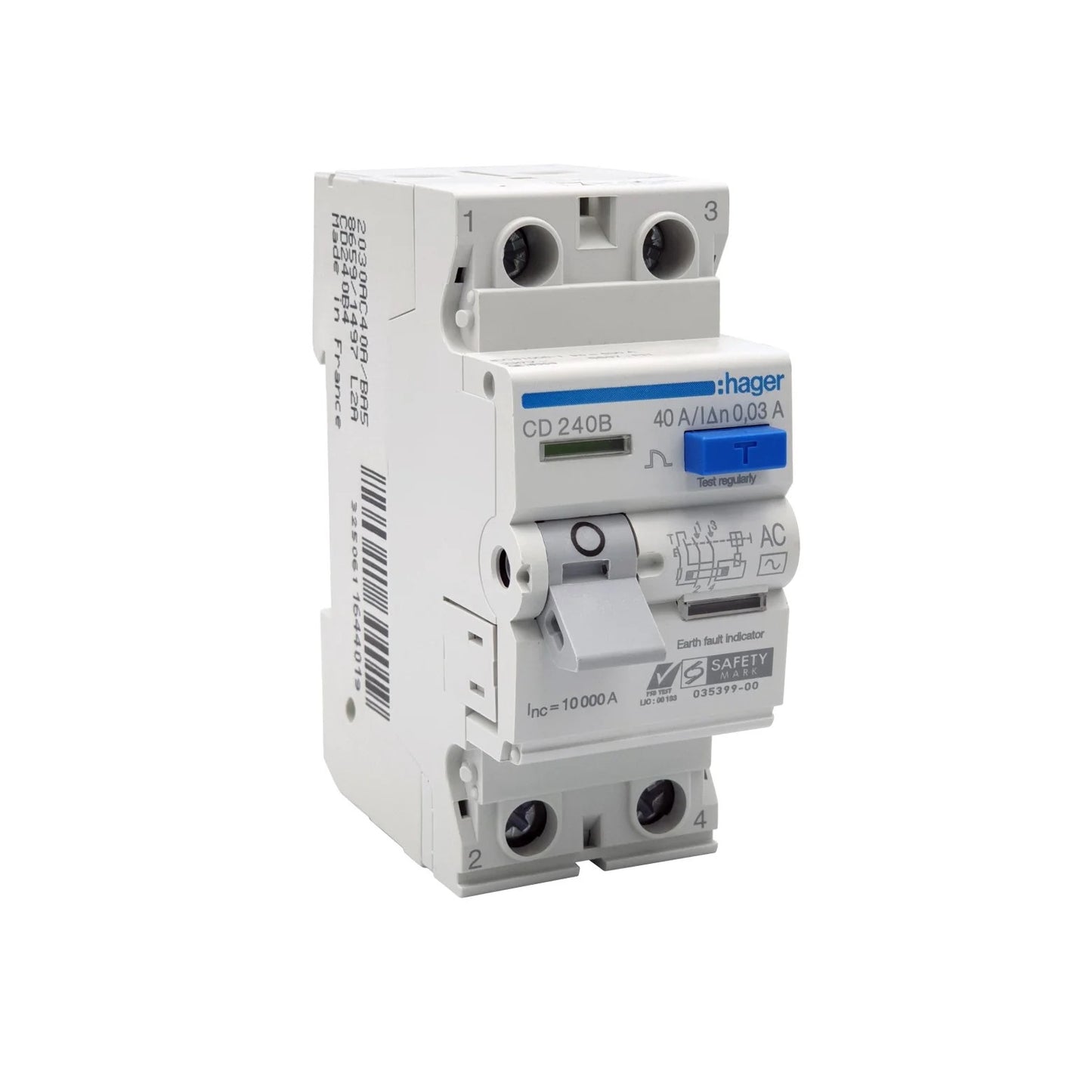 HAGER CD216B 16A 2P 30MA RCD