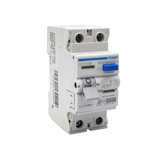 HAGER CD216B 16A 2P 30MA RCD