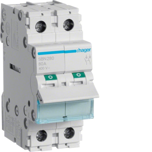 HAGER SBN280  80A 2P ISOLATOR