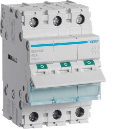 HAGER SBN340 40A 3P ISOLATOR