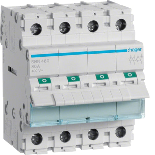 HAGER SBN480 80A 4P ISOLATOR