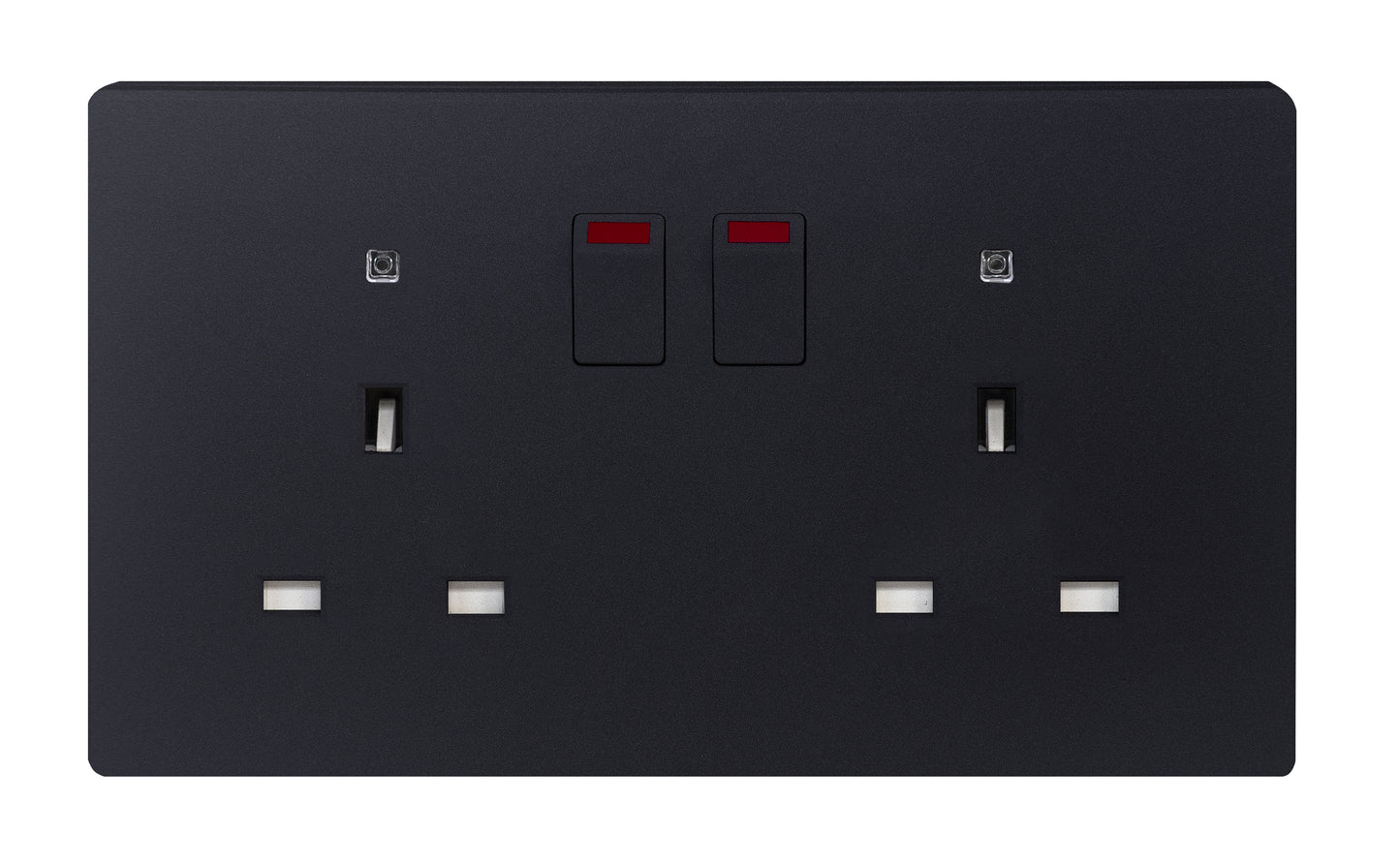 MK W2647MBK 2X13A SWITCHED SOCKET WITH LED SPACE BLACK