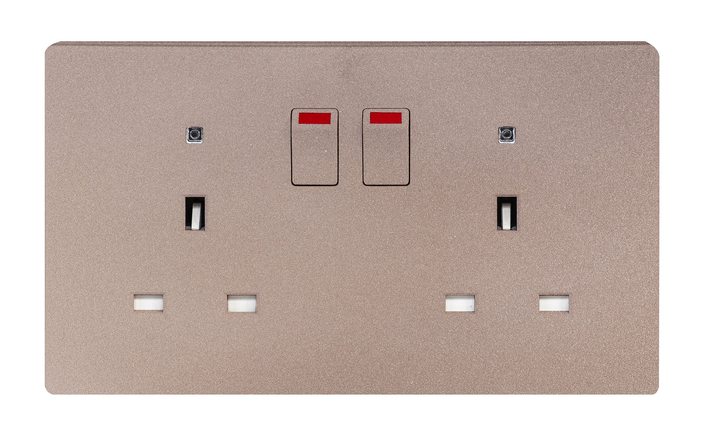MK W2647RGL 2X13A SWITCHED SOCKET WITH LED ROSE GOLD