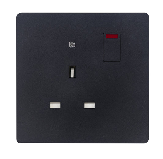 MK W2657MBK 1X13A SWITCHSOCKET WITH LED SPACE BLACK