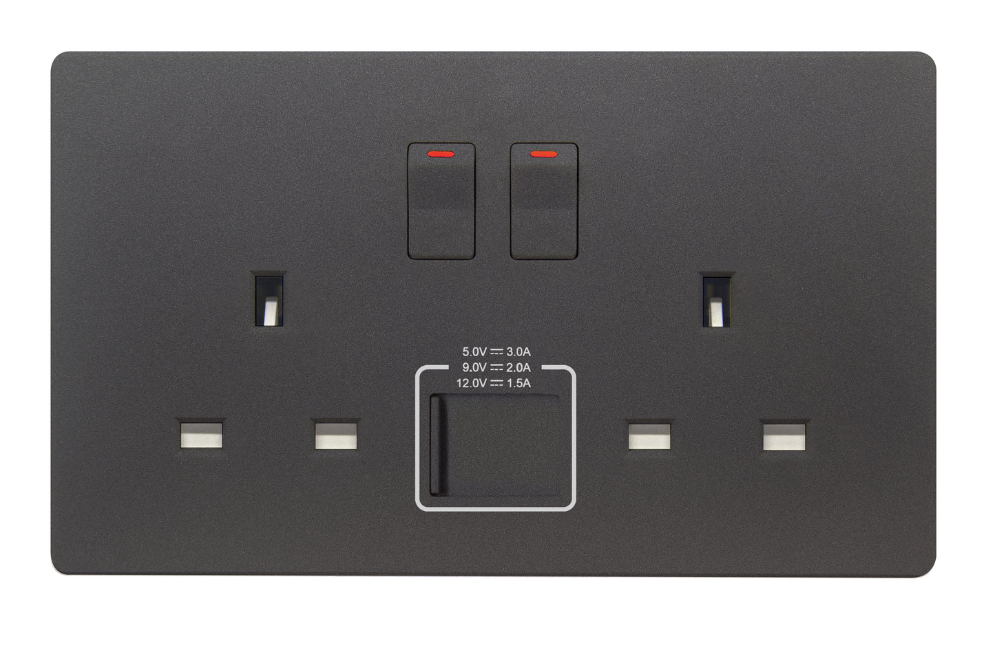 MK W2747UGRY 2X13A SSO WITH USB(A+C) SPACE GREY