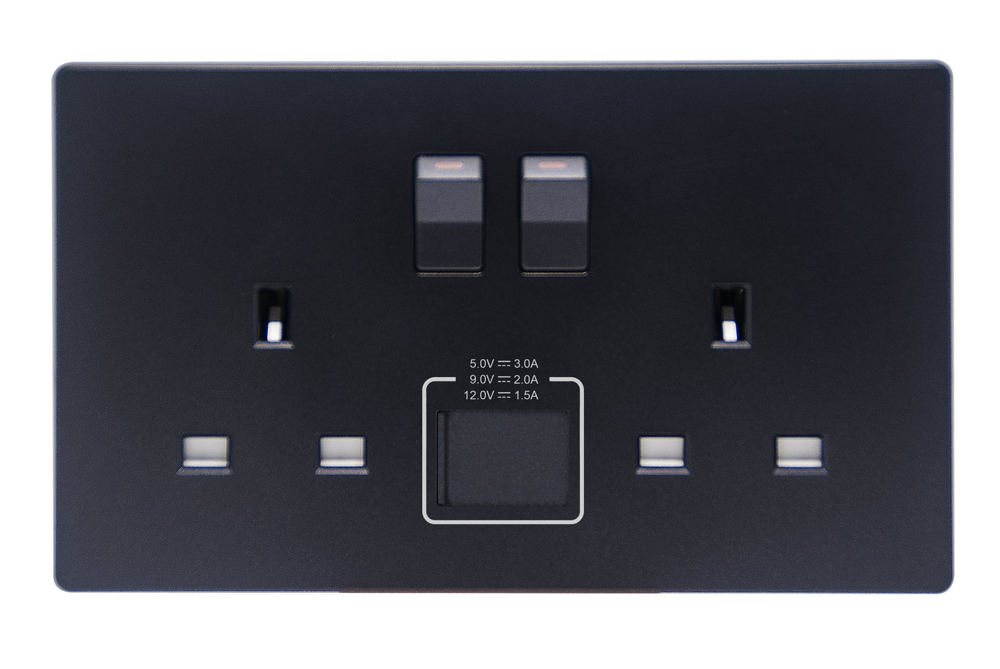 MK W2747UMBK 2X13A SSO WITH USB(A+C) SPACE BLACK