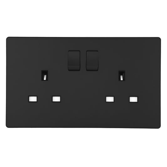 MK W2747MBK 2X13A SWITCHSOCKET SPACE BLACK
