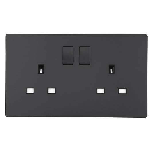 MK W2747GRY 2X13A SWITCHSOCKET SPACE GREY