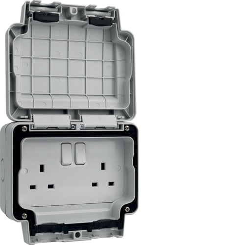 HAGER WXPSS82 2X13A SWITCHSOCKET (DP) IP66