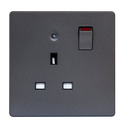 MK W2657GRY 1X13A SWITCHSOCKET WITH LED SPACE GREY