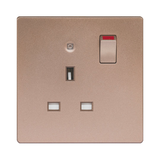 MK W2657RGL 1X13A SWITCHSOCKET WITH LED ROSE GOLD